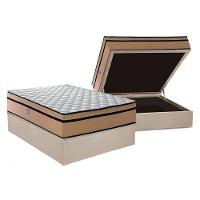 Cama Box Baú Casal: Colchão Espuma D45 Plumatex Plumatex Selectus 24 + Base Universal Suede Clean Crc (138x188) - 1