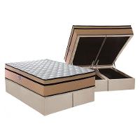 Cama Box Baú Queen: Colchão Espuma D45 Plumatex Plumatex Selectus 24 + Base Universal Suede Clean Crc (158x198) - 1