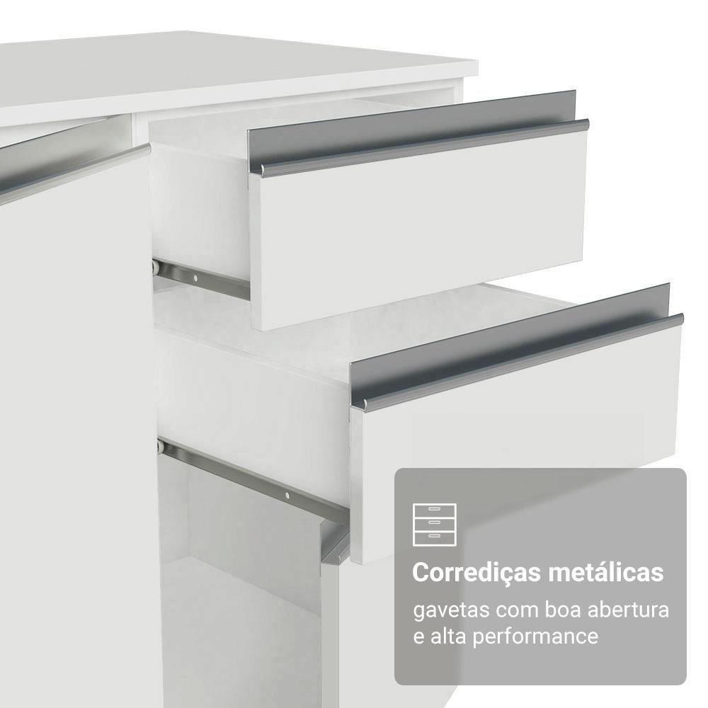 Armário De Cozinha Completa 100% Mdf 300 Cm Smart Madesa 04 Branco - 8