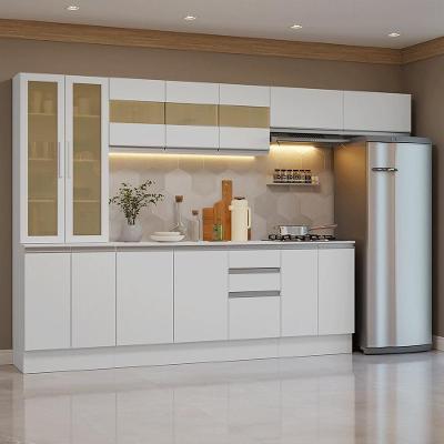 Armário de Cozinha Completa Smart 11 Portas 2 Gavetas MDF 300 cm Branco