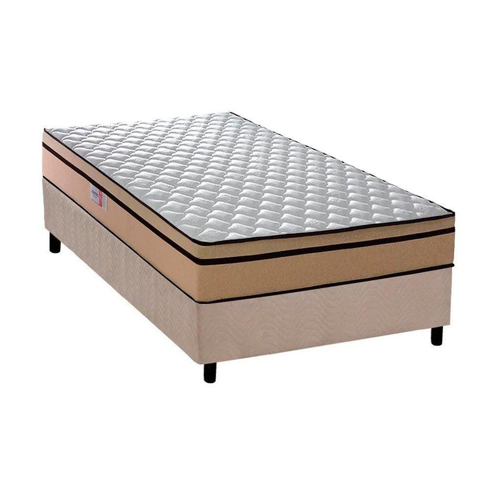 Cama Box Solteiro: Colchão Ortopédico Plumatex D45 / Anatômico Selectus + Base Crc Suede Clean (88x188) - 1