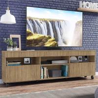 Rack Tv 65" Com Rodízios E 2 Portas Paris Multimóveis V3325 Rustic Rustic - 7