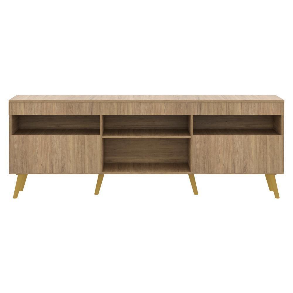 Rack Tv 65 Com Pés Retrô e 2 Portas Paris Rustic/natural - 8