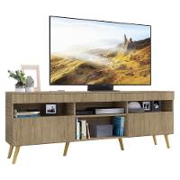 Rack Tv 65 Com Pés Retrô e 2 Portas Paris Rustic/natural - 1
