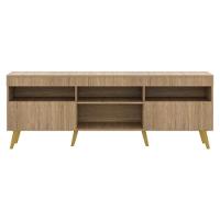 Rack Tv 65 Com Pés Retrô e 2 Portas Paris Rustic/natural - 9