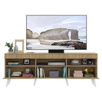 Rack Tv 65 Com Pés Retrô e 2 Portas Paris Rustic/branco