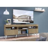 Rack Tv 65 Com Pés Retrô e 2 Portas Paris Rustic/branco - 6