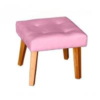 Puff Banqueta Decorativa Glamour Dubai Com Pés Quadrado Rosê - 1