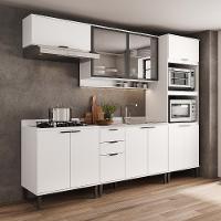 Armário De Cozinha Completa C Balcão Miami Studio Carraro Branco - 1