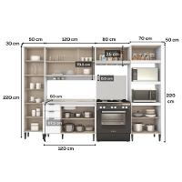 Armário De Cozinha Completa C Balcão Miami Pulse Carraro Branco - 6