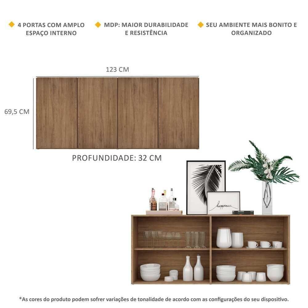 Aparador Buffet 4 Portas Veneza Multimóveis V3555 Rustic Rustic - 7