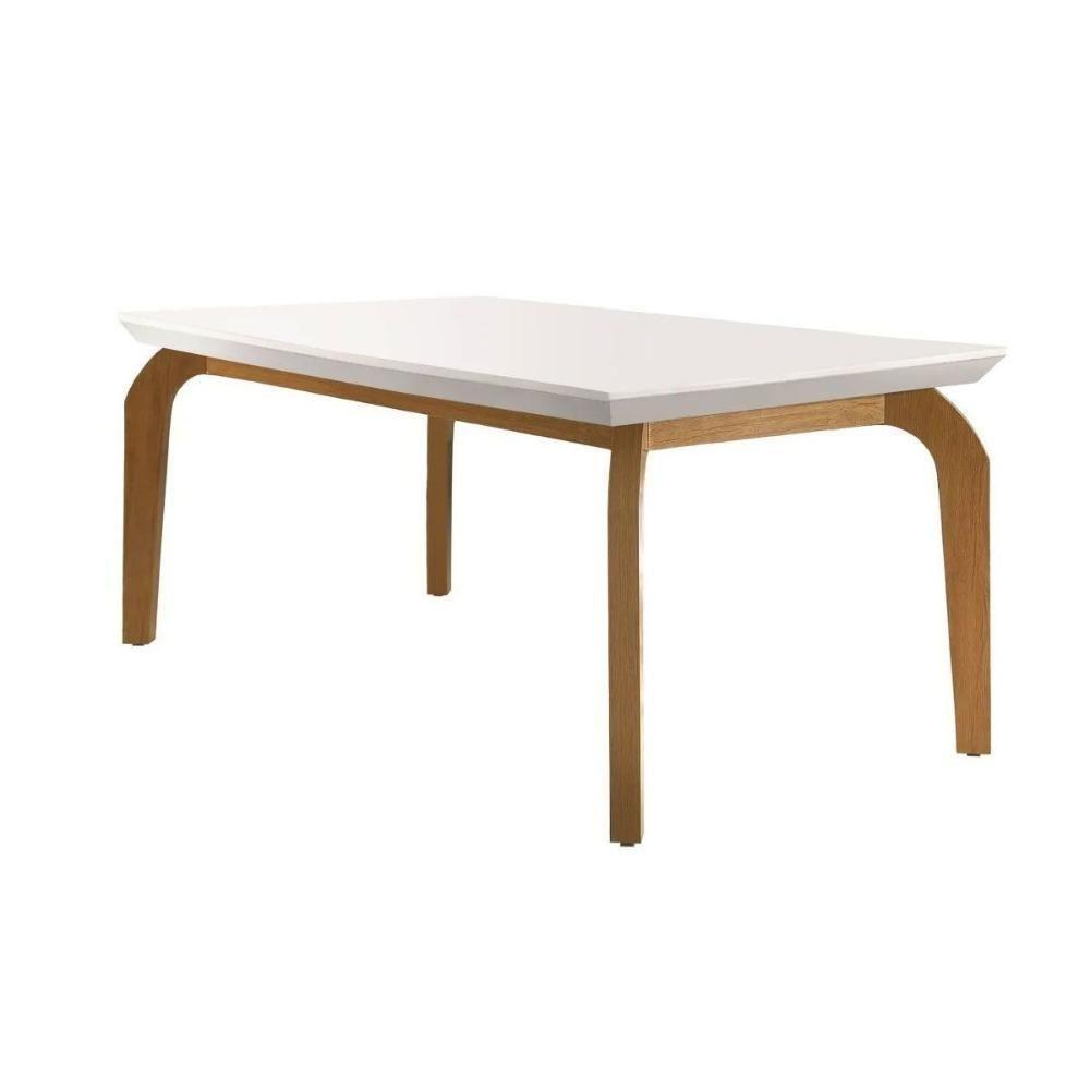 Mesa De Sala Jantar Londrina 180cm Mdf Canto Reto Imbuia/off White - Rufato - 1