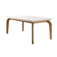 Mesa De Sala Jantar Londrina 180cm Mdf Canto Reto Imbuia/off White - Rufato - 1