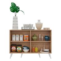 Aparador Buffet 4 Portas Com Pés Retrô Viena Rustic/branco