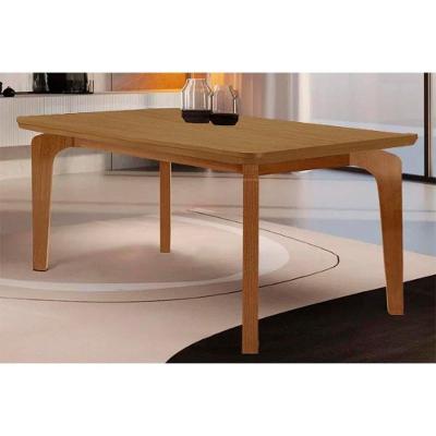 Mesa De Sala Jantar Londrina C/ Tampo Madeirado C/ Canto Curvo 120x80cm Naturale/naturale - Rufato
