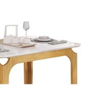 Mesa De Sala Jantar Marina C/ Tampo Madeirado C/ Vidro Curvo 120x80cm Freijo/off White - Dj Móveis - 2