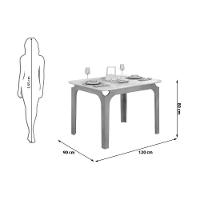 Mesa De Sala Jantar Marina C/ Tampo Madeirado C/ Vidro Curvo 120x80cm Freijo/off White - Dj Móveis