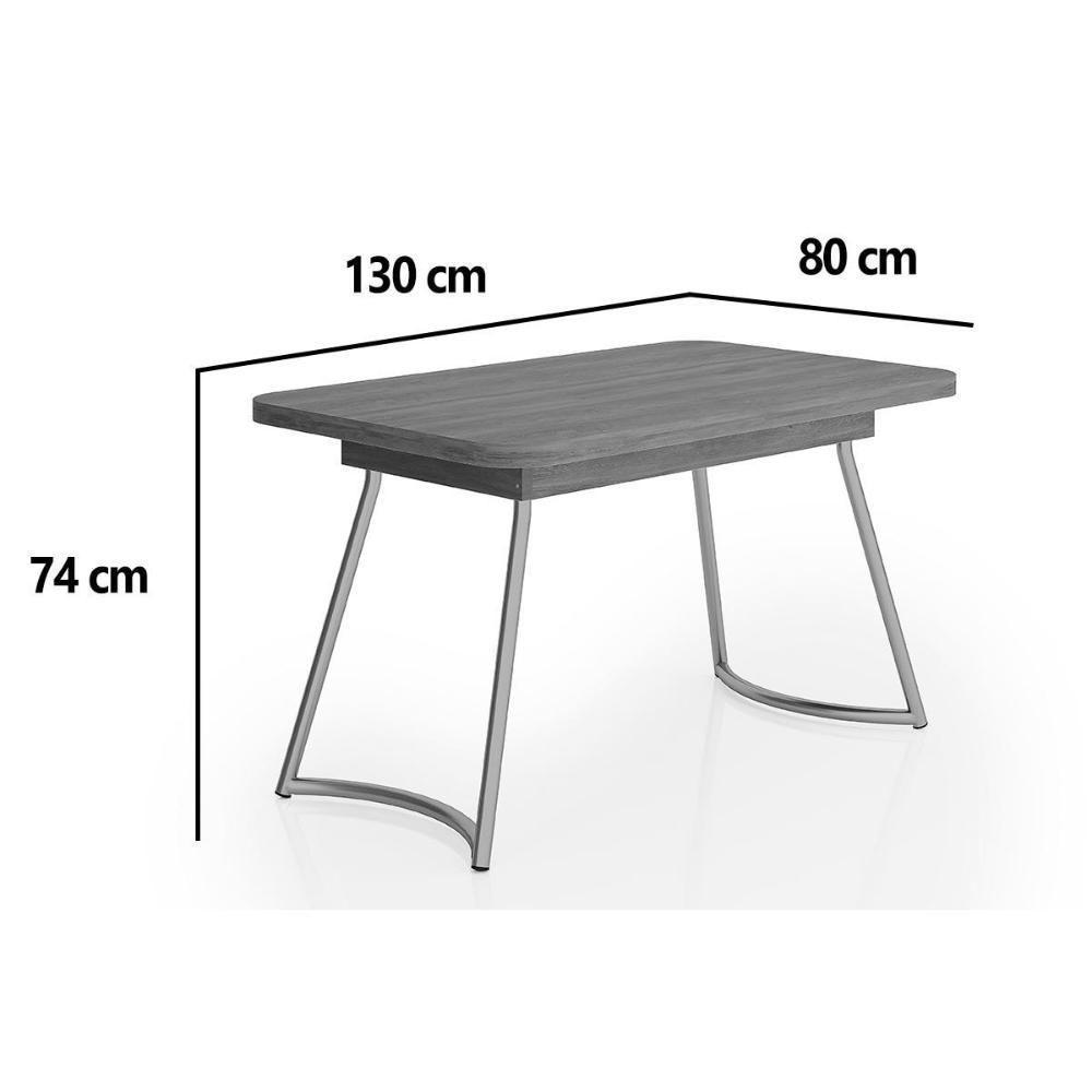 Mesa De Sala Jantar évora Menor 1604 C/ Tampo Madeirado C/ Vidro 130x80cm Rose/freijo/nogal - Carraro - 3