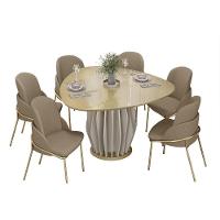 Mesa De Sala Jantar Tokyo C/ Tampo Madeirado C/ Vidro Orgânico 136x136cm Off White/dourado - Dj Móveis - 9