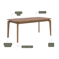 Mesa De Sala Jantar Ficus Natuame C/ Tampo Madeirado 180x90cm Carvalho/cinamomo - Cimol - 2