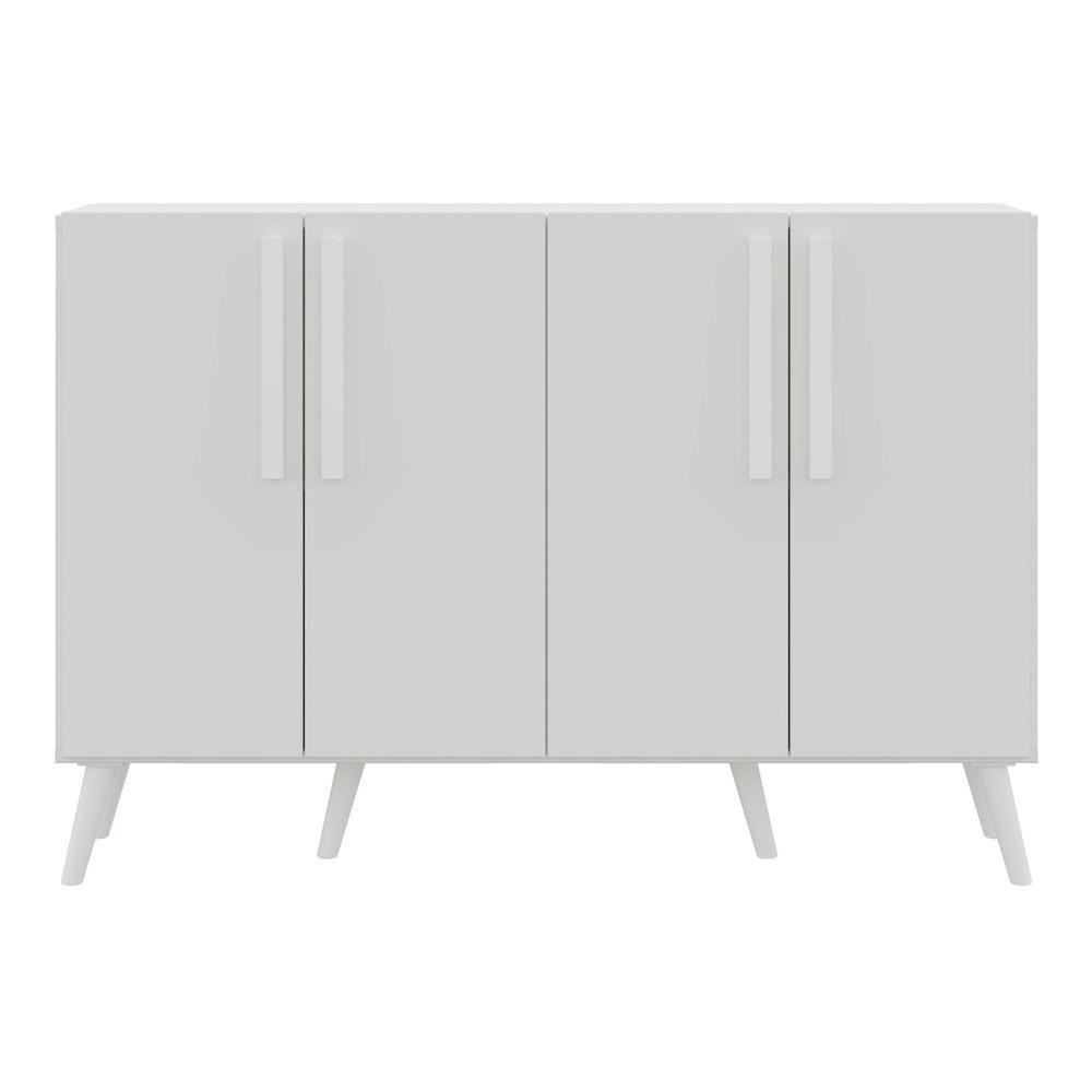 Aparador Buffet 4 Portas Com Pés Retrô Viena Branco - 2