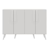 Aparador Buffet 4 Portas Com Pés Retrô Viena Branco - 2