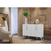 Aparador Buffet 4 Portas Com Pés Retrô Viena Branco - 8