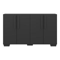 Aparador Buffet 4 Portas Com Pés Quadrados Viena Preto - 3