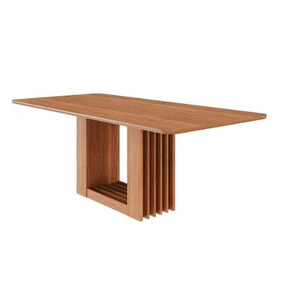 Mesa De Sala Jantar Ariela C/ Tampo Madeirado 210x100cm Cinamomo - Cimol