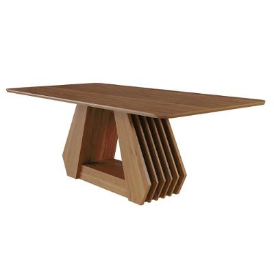 Mesa De Sala Jantar Agata C/ Tampo Madeirado 180x90cm Cinamomo - Cimol