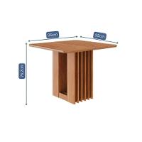 Mesa De Sala Jantar Ariela C/ Tampo Madeirado 95x95cm Cinamomo - Cimol - 3