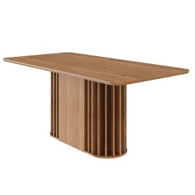 Mesa De Sala Jantar Julieta C/ Tampo Madeirado 180x90cm Cinamomo - Cimol