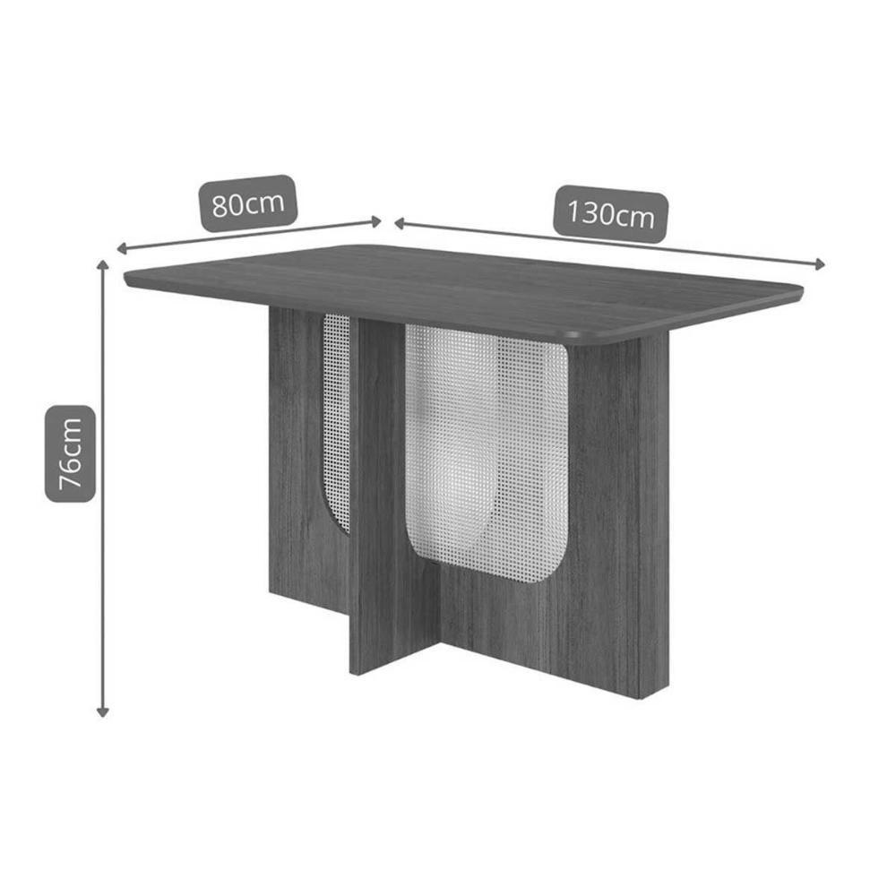 Mesa De Sala Jantar Louise C/ Tampo Madeirado 130x80cm Cinamomo - Cimol - 3
