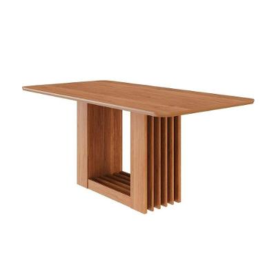 Mesa De Sala Jantar Ariela C/ Tampo Madeirado 180x90cm Cinamomo - Cimol