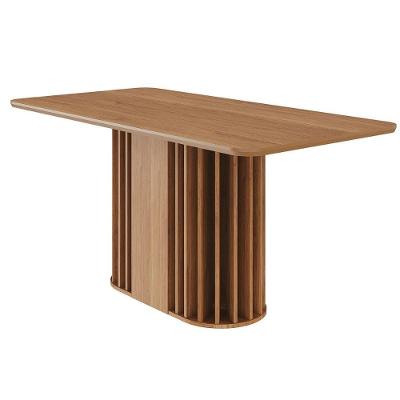 Mesa De Sala Jantar Julieta C/ Tampo Madeirado 160x80cm Cinamomo - Cimol