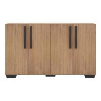 Aparador Buffet 4 Portas Com Pés Quadrados Rustic/preto - 3