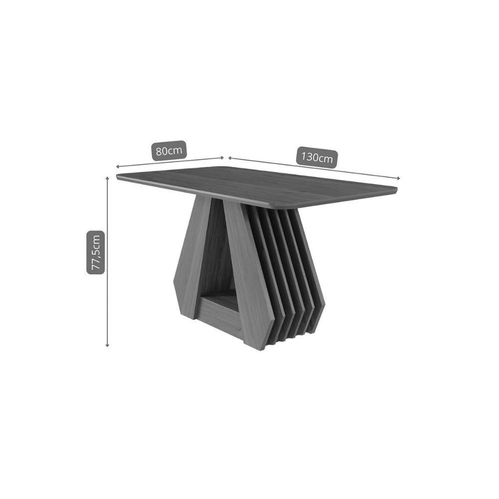 Mesa De Sala Jantar Agata C/ Tampo Madeirado 130x80cm Cinamomo - Cimol - 3