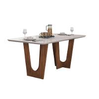 Mesa De Sala Jantar Nala C/ Tampo Madeirado C/ Vidro Curvo 170x90cm Freijo/off White - Dj Móveis - 1