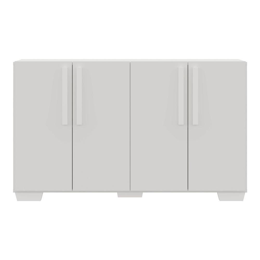 Aparador Buffet 4 Portas Com Pés Quadrados Viena Branco - 8