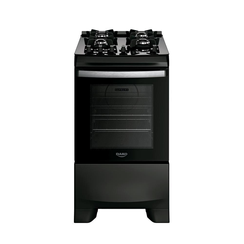 Fogão 4 Bocas Dako Supreme Black Glass Digital Com Mesa De Vidro Preto Bivolt - 1