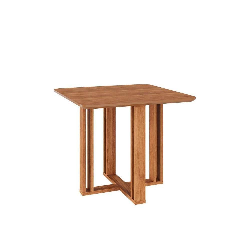 Mesa De Sala Jantar Flora C/ Tampo Madeirado 95x95cm Cinamomo - Cimol - 1