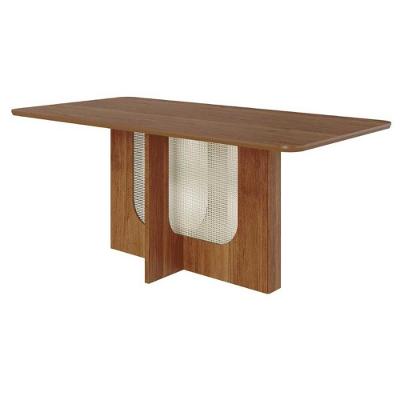 Mesa De Sala Jantar Louise C/ Tampo Madeirado 180x90cm Cinamomo - Cimol
