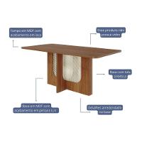 Mesa De Sala Jantar Louise C/ Tampo Madeirado 180x90cm Cinamomo - Cimol - 2