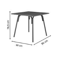 Sala De Jantar Completa 1569 Aço C/ Tampo Madeirado 90x90cm E 4 Cadeiras 1736 Preto/legno - Preto - Carraro - 2