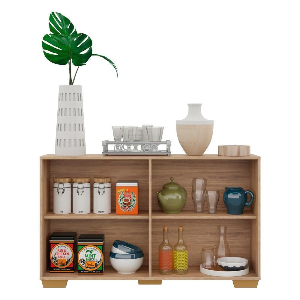 Aparador Buffet 4 Portas Com Pés Quadrados Rustic/natural - 3