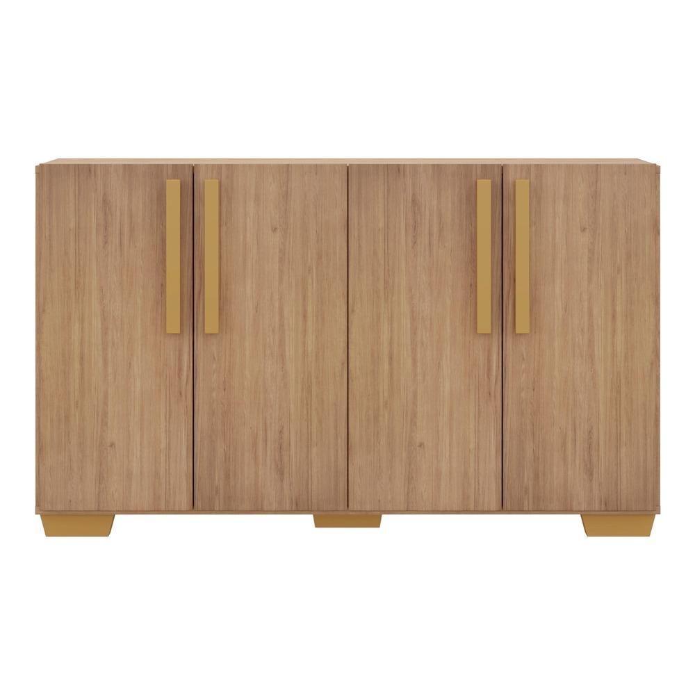 Aparador Buffet 4 Portas Com Pés Quadrados Rustic/natural - 6