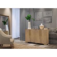 Aparador Buffet 4 Portas Com Pés Quadrados Rustic/natural - 5