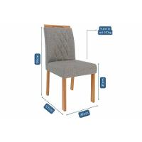 Sala De Jantar Completa Ester Tampo Madeirado 180x90cm E 6 Cadeiras Juliana Cinamomo - Carvalho/suede Nude Bege - Cimol - 2