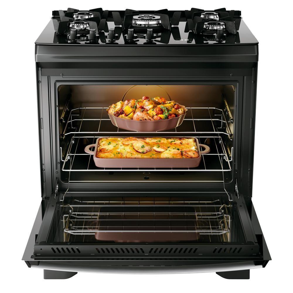 Fogão 5 Bocas Dako Supreme Black Glass Digital Com Mesa De Vidro Preto Bivolt - 7