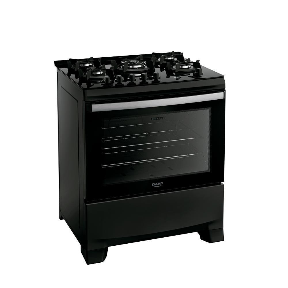 Fogão 5 Bocas Dako Supreme Black Glass Digital Com Mesa De Vidro Preto Bivolt - 8
